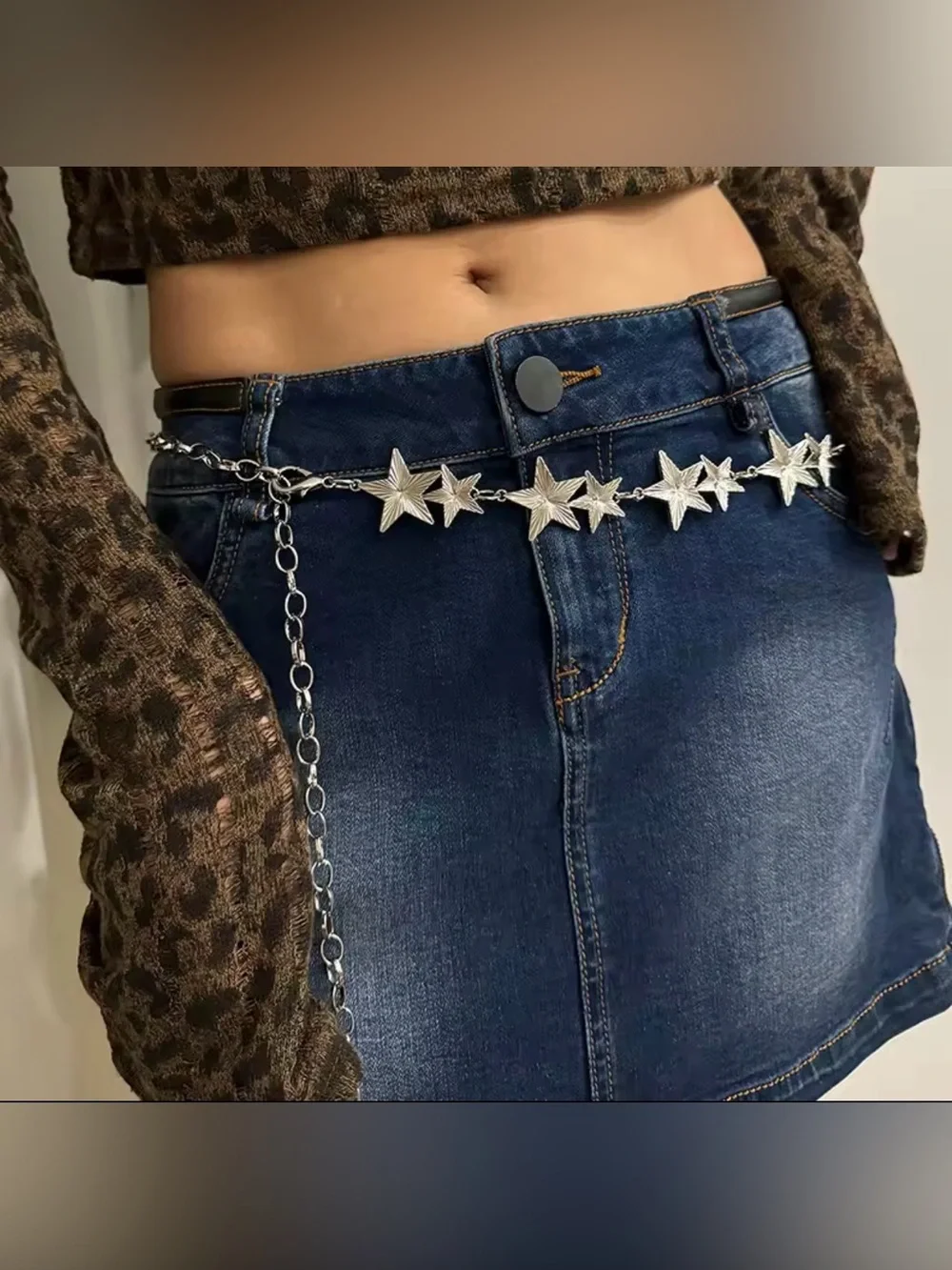 Silver Star Chain Belt - Women Accessories